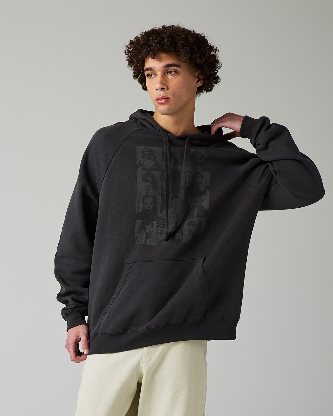 Taylor Swift | The Eras Tour Through LA Black Hoodie L size model close up