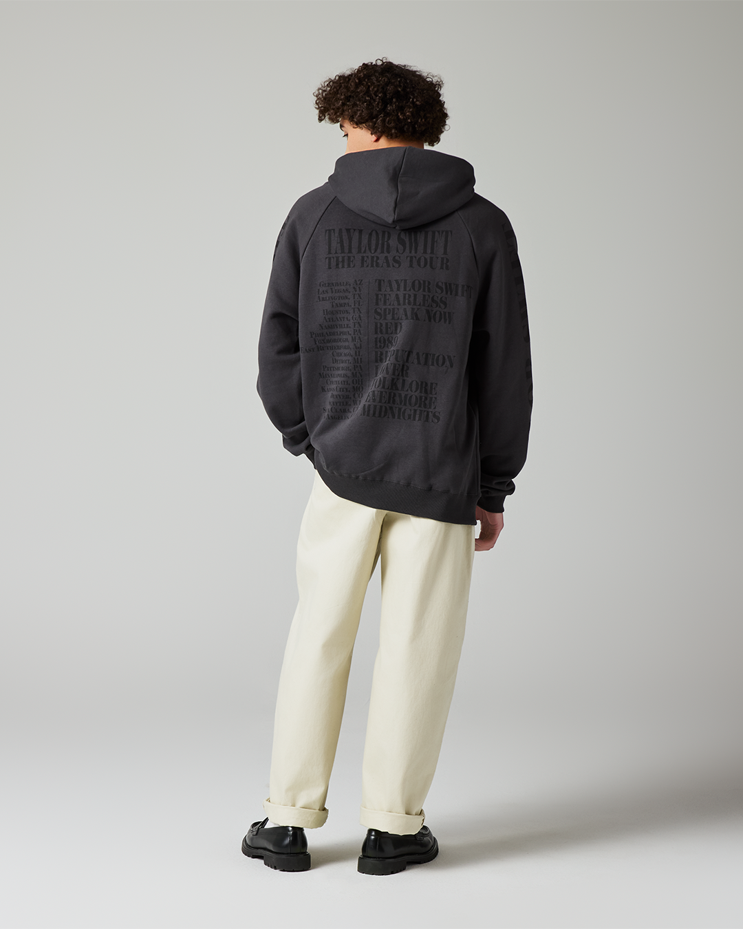 Taylor Swift | The Eras Tour Through LA Black Hoodie L size model full length back