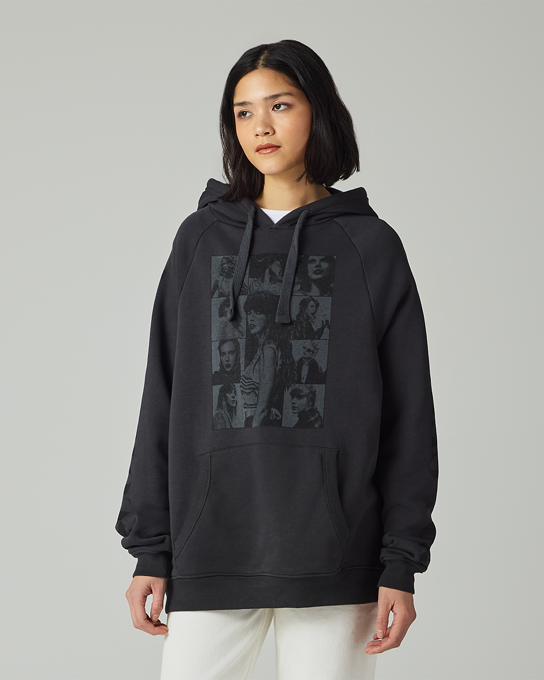 Taylor Swift | The Eras Tour Through LA Black Hoodie S size model close up