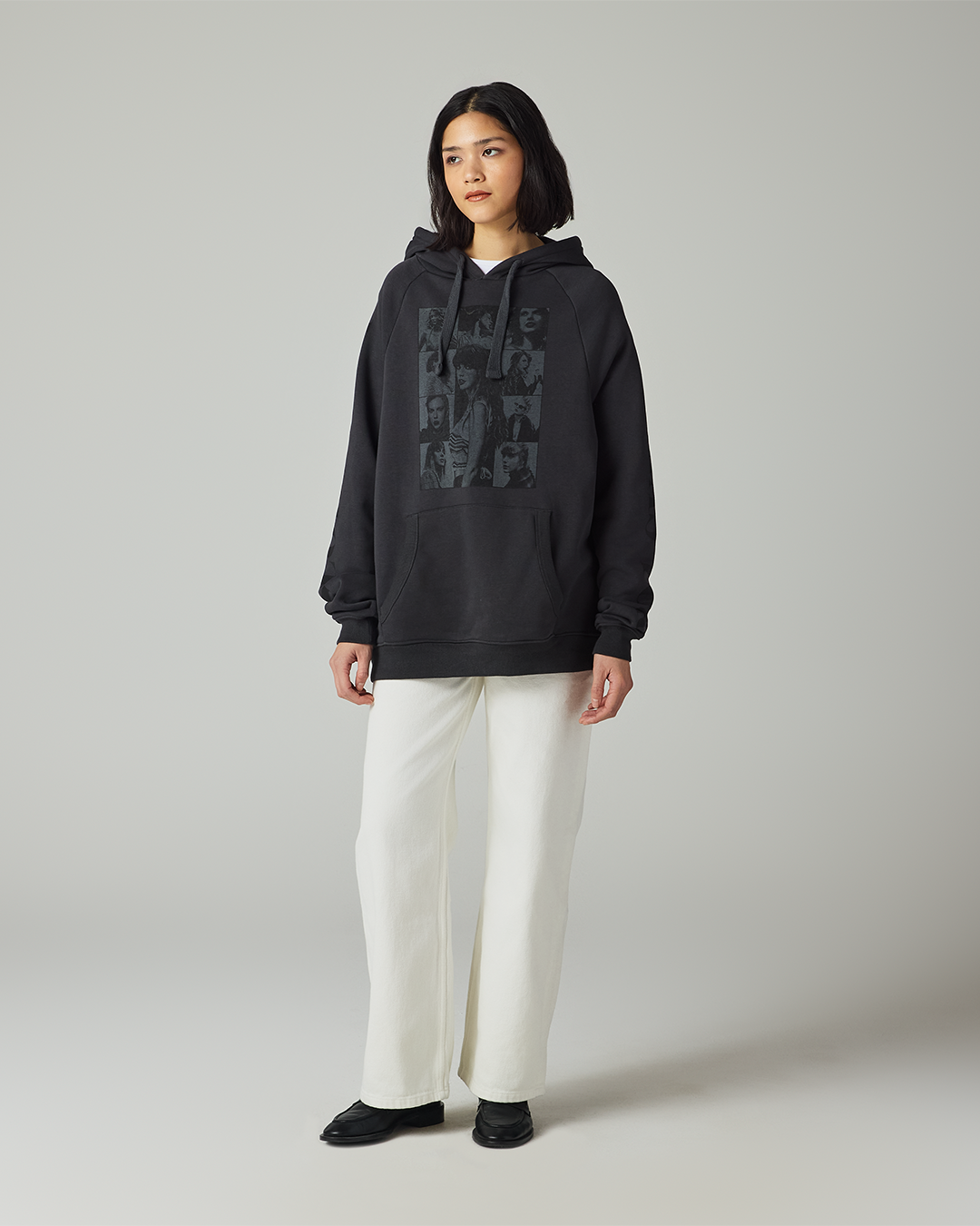 Taylor Swift | The Eras Tour Through LA Black Hoodie S size model full length front