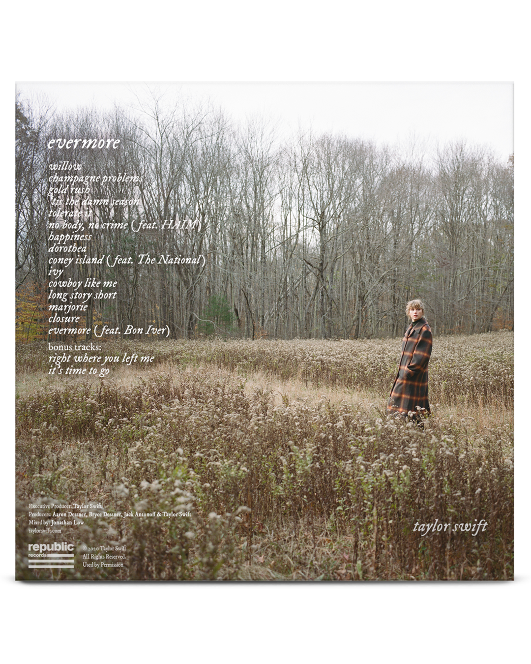 evermore album deluxe edition vinyl tracklist