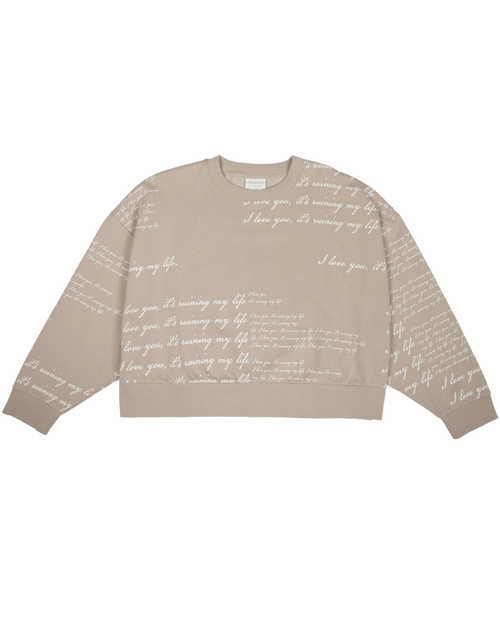 I Love You It's Ruining My Life Boxy Cropped Crewneck