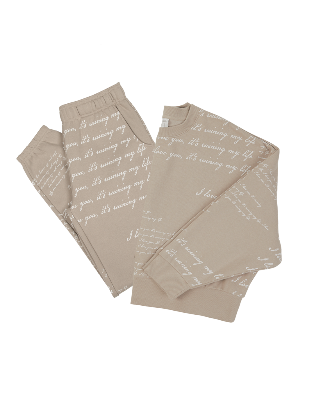 I Love You It's Ruining My Life Sweatpants and I Love You It's Ruining My Life Boxy Cropped Crewneck